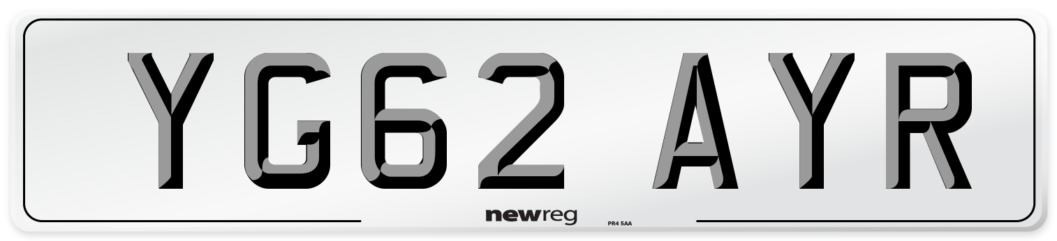 YG62 AYR Number Plate from New Reg
